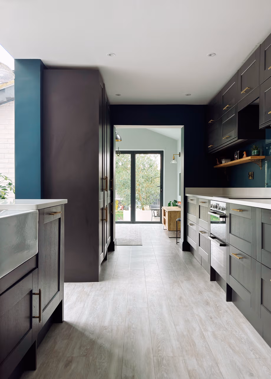 A photo of a kitchen in Cornwall Road St Albans Hertfordshire designed by bloom Interior Design